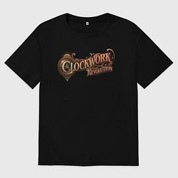 Женская футболка оверсайз Clockwork revolution logo