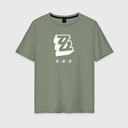 Футболка оверсайз женская Zenless Zone Zero logo, цвет: авокадо