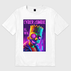 Женская футболка оверсайз Bart Simpson cyber zombie - halloween ai art
