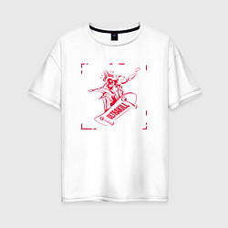 Женская футболка оверсайз Ultrakill Gabriel on a skateboard