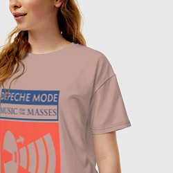 Футболка оверсайз женская Depeche Mode - Music for the masses merch, цвет: пыльно-розовый — фото 2