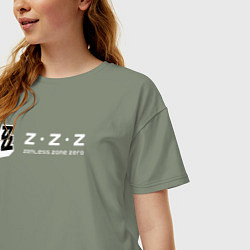 Футболка оверсайз женская Zenless zone zero логотип, цвет: авокадо — фото 2