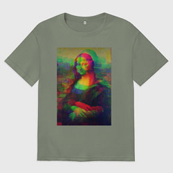 Женская футболка оверсайз Мона Лиза с глюками