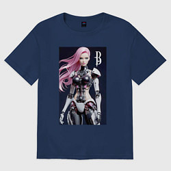 Женская футболка оверсайз Cyber Barbie - ai art future