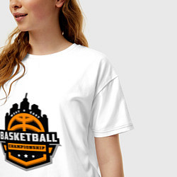 Футболка оверсайз женская Championship basketball, цвет: белый — фото 2