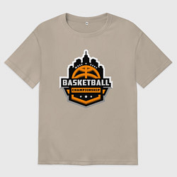 Футболка оверсайз женская Championship basketball, цвет: миндальный