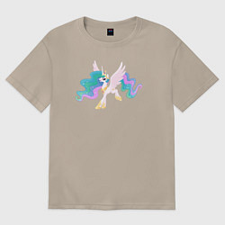 Футболка оверсайз женская Принцесса Селестия из My Little Pony в кино, цвет: миндальный