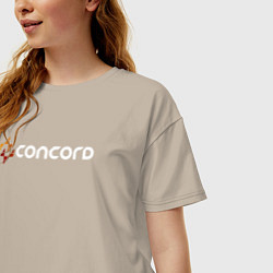 Футболка оверсайз женская Concord logo game, цвет: миндальный — фото 2