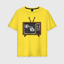 Футболка оверсайз женская TV shot, цвет: желтый