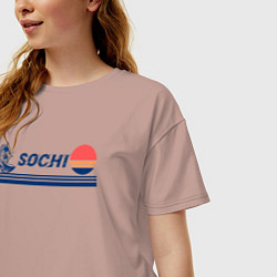 Футболка оверсайз женская Серфинг в Сочи, цвет: пыльно-розовый — фото 2