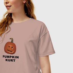 Футболка оверсайз женская Pumpkin Kurt - the office, цвет: пыльно-розовый — фото 2