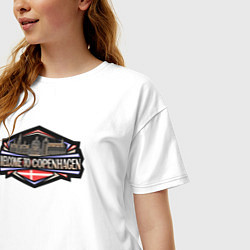 Футболка оверсайз женская Копенгаген - добро пожаловать, цвет: белый — фото 2