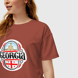 Футболка оверсайз женская Georgia, цвет: кирпичный — фото 2