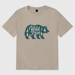 Женская футболка оверсайз Силуэт медведя