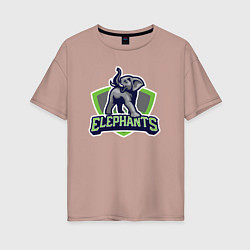Женская футболка оверсайз Elephants