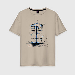 Футболка оверсайз женская Ink tardis, цвет: миндальный