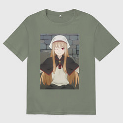 Женская футболка оверсайз Волчица и пряности Холо в платке