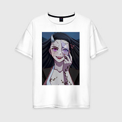 Женская футболка оверсайз Клинок, рассекающий демонов Нэдзуко Камадо
