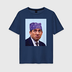 Футболка оверсайз женская Michael Scott - Prison mike the office meme, цвет: тёмно-синий