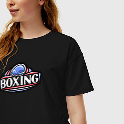 Футболка оверсайз женская Boxing sport, цвет: черный — фото 2