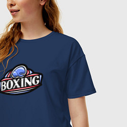 Футболка оверсайз женская Boxing sport, цвет: тёмно-синий — фото 2