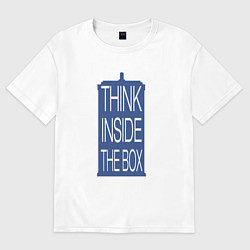 Футболка оверсайз женская Think inside the box, цвет: белый