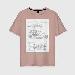 Женская футболка оверсайз Ford чертежи автомобиля