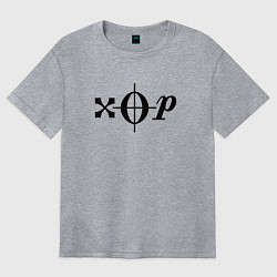 Футболка оверсайз женская Хор чёрный, цвет: меланж