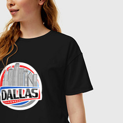 Футболка оверсайз женская Dallas - USA, цвет: черный — фото 2