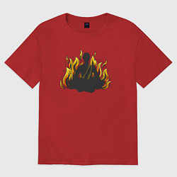 Футболка оверсайз женская Fire yoga, цвет: красный