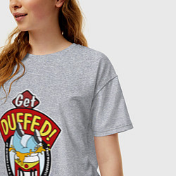 Футболка оверсайз женская Duff beer with Homer, цвет: меланж — фото 2
