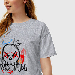 Футболка оверсайз женская Мёртвый внутри, цвет: меланж — фото 2