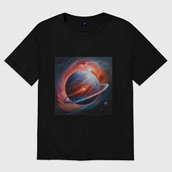 Женская футболка оверсайз Огненная планета