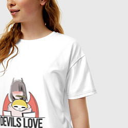 Футболка оверсайз женская Ангелок и демон, цвет: белый — фото 2