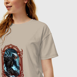 Футболка оверсайз женская Боевой киборг в оправе, цвет: миндальный — фото 2