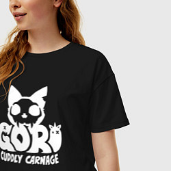 Футболка оверсайз женская Goro cuddly carnage logo, цвет: черный — фото 2