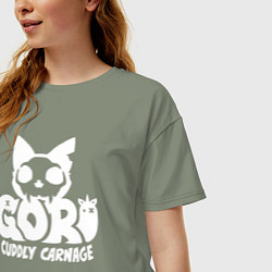 Футболка оверсайз женская Goro cuddly carnage logo, цвет: авокадо — фото 2