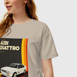 Футболка оверсайз женская Audi Quattro автомобиль, цвет: миндальный — фото 2