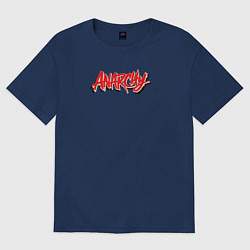 Женская футболка оверсайз Надпись анархия калиграфия