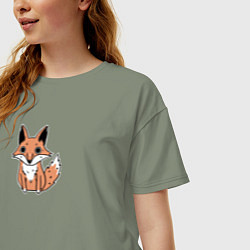 Футболка оверсайз женская Упоротая лиса, цвет: авокадо — фото 2