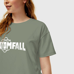 Футболка оверсайз женская Atomfall logo, цвет: авокадо — фото 2