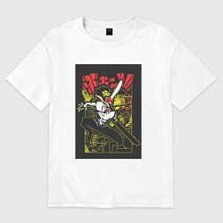 Женская футболка оверсайз Человек-бензопила Денджи воплощение демона