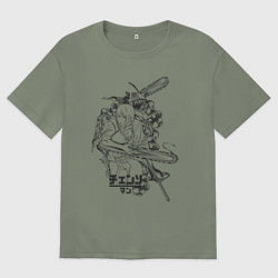 Женская футболка оверсайз Человек-бензопила Денджи Макима