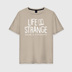 Женская футболка оверсайз Life is strange double exposure logo