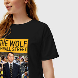 Футболка оверсайз женская The wolf of wall street - Leo, цвет: черный — фото 2