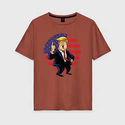 Женская футболка оверсайз USA - Trump