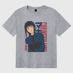 Женская футболка оверсайз Человек-бензопила Макима Makima