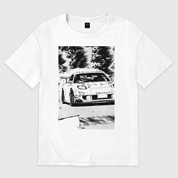 Женская футболка оверсайз Mazda rx-7 автомобиль гоночный