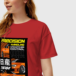 Футболка оверсайз женская Nissan Silvia авто, цвет: красный — фото 2