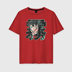 Женская футболка оверсайз Клинок рассекающий демонов Токито